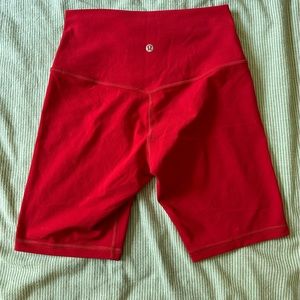 Lulu Lemon - Size 6 High Rise Align 8” Red Bicycle Shorts